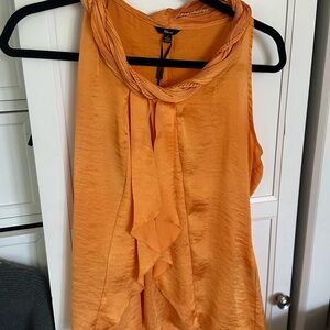 Milano Orange Tie Front Relaxed Blouse